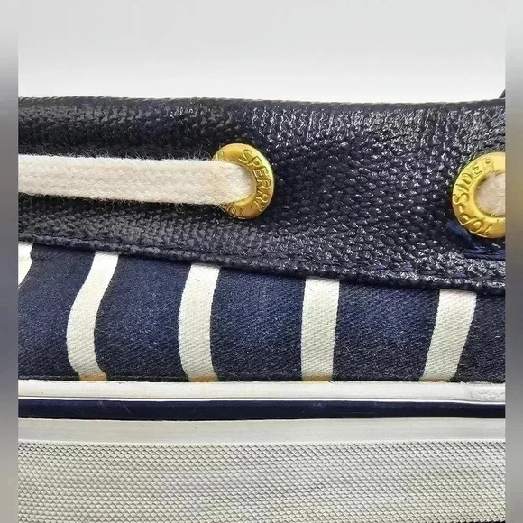 Sperry Top-sider Womens Size 7 Biscayne Navy and White Striped Loafers - Picture 10 of 10